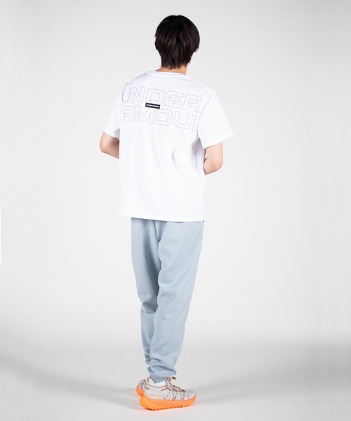 UNDER ARMOUR（アンダーアーマー）の「UAヘビーウエイト ショートスリーブTシャツ 〈アウトライン〉（トレーニング/メンズ/レディース）（Tシャツ/カットソー・レディース・ブルー系その他/ホワイト/ブラック・L/XXL/3XL/XL/M/S）」の8枚目の写真