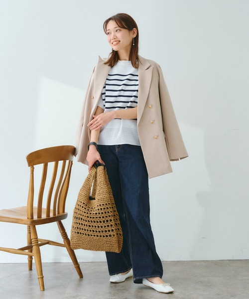 Chez toi（シェトワ）の「ゴールドボタンテーラードジャケット（テーラードジャケット・レディース・ベージュ/ネイビー/イエロー・FREE）」の21枚目の写真