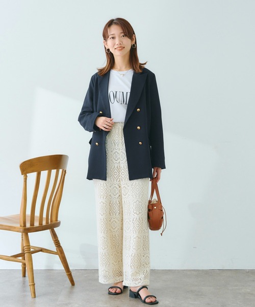 Chez toi（シェトワ）の「ゴールドボタンテーラードジャケット（テーラードジャケット・レディース・ベージュ/ネイビー/イエロー・FREE）」の17枚目の写真