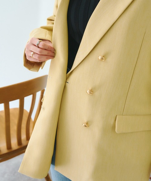 Chez toi（シェトワ）の「ゴールドボタンテーラードジャケット（テーラードジャケット・レディース・ベージュ/ネイビー/イエロー・FREE）」の15枚目の写真