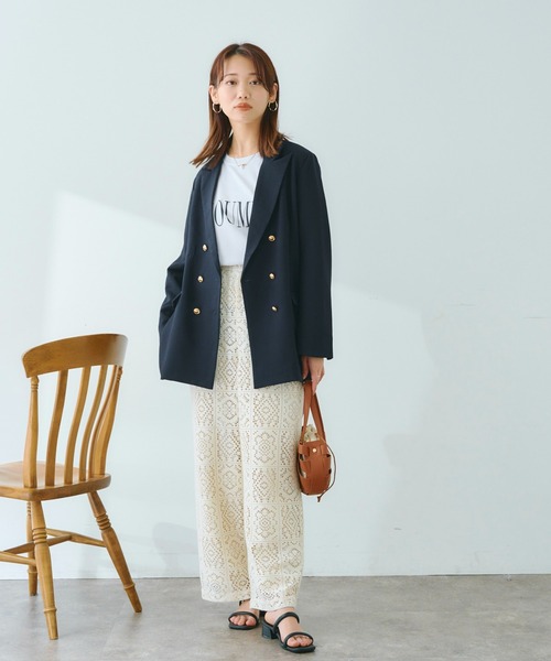 Chez toi（シェトワ）の「ゴールドボタンテーラードジャケット（テーラードジャケット・レディース・ベージュ/ネイビー/イエロー・FREE）」の7枚目の写真