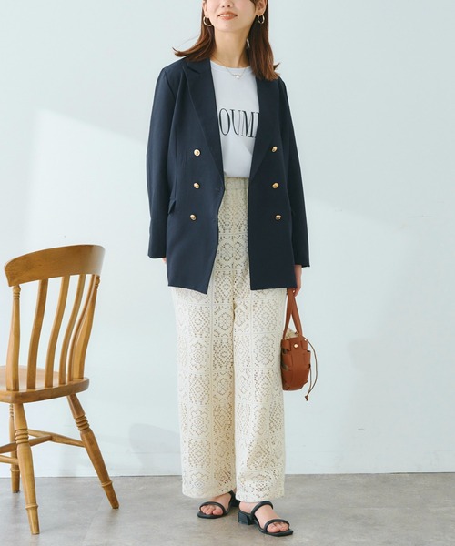 Chez toi（シェトワ）の「ゴールドボタンテーラードジャケット（テーラードジャケット・レディース・ベージュ/ネイビー/イエロー・FREE）」の12枚目の写真