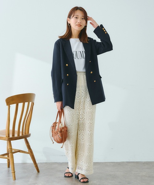 Chez toi（シェトワ）の「ゴールドボタンテーラードジャケット（テーラードジャケット・レディース・ベージュ/ネイビー/イエロー・FREE）」の13枚目の写真