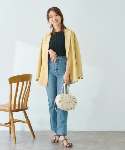 Chez toi（シェトワ）の「ゴールドボタンテーラードジャケット（テーラードジャケット・レディース・ベージュ/ネイビー/イエロー・FREE）」の20枚目の写真