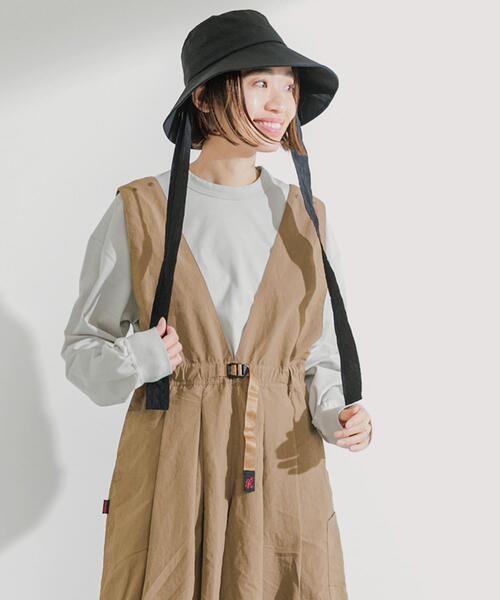 WILD THINGS(ワイルドシングス)の「『UVカット』『撥水』『別注』WILDTHINGS×EKAL ウィンディーハット(ハット・レディース・ブラック/ブラウン/ベージュ・FREE)」の11枚目の写真