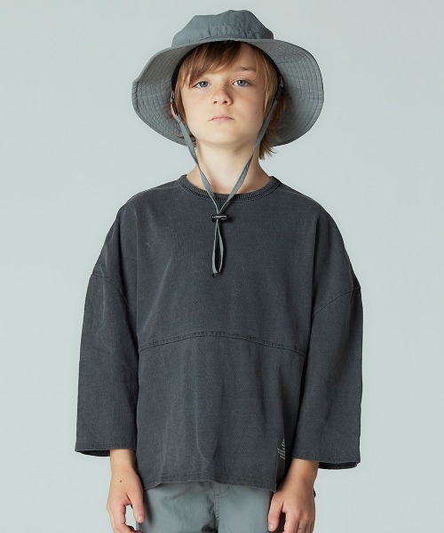 Smoothy(スムージー)の「SMOOTHY USA切り替え7分袖TEE(Tシャツ/カットソー・キッズ・サックスブルー/アイボリー/ブラック・SMALL/X-LARGE/LARGE/MEDIUM)」の2枚目の写真