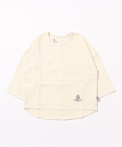 Smoothy(スムージー)の「SMOOTHY USA切り替え7分袖TEE(Tシャツ/カットソー・キッズ・サックスブルー/アイボリー/ブラック・SMALL/X-LARGE/LARGE/MEDIUM)」の9枚目の写真