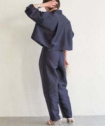 シルキーダブルクロスクロップドシャツ