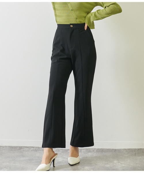 ANAP(アナップ)の「ジョーゼットセミフレアパンツ(その他パンツ・レディース・グレイッシュベージュ/ブラック/パープル・FREE)」の2枚目の写真