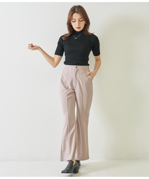 ANAP(アナップ)の「ジョーゼットセミフレアパンツ(その他パンツ・レディース・グレイッシュベージュ/ブラック/パープル・FREE)」の9枚目の写真