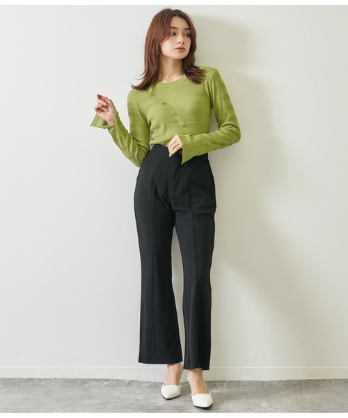 ANAP(アナップ)の「ジョーゼットセミフレアパンツ(その他パンツ・レディース・グレイッシュベージュ/ブラック/パープル・FREE)」の7枚目の写真
