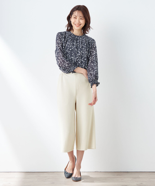 Petit Honfleur(プチオンフルール)の「ストライプブラウス(シャツ/ブラウス・レディース・ネイビー/アイボリー・11号/9号)」の4枚目の写真