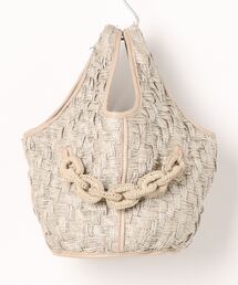 【ANITA BILARDI】ラフィア風バスケットバッグ(Q36306)