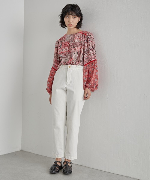 ear PAPILLONNER(イアパピヨネ)の「【SUM1 STYLE(スミスタイル)】テープ切り替え柄ブラウス(シャツ/ブラウス・レディース・レッド/グリーン・FREE)」の18枚目の写真