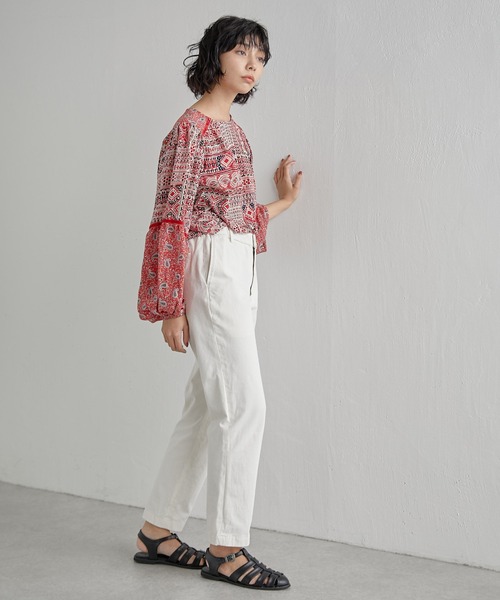 ear PAPILLONNER(イアパピヨネ)の「【SUM1 STYLE(スミスタイル)】テープ切り替え柄ブラウス(シャツ/ブラウス・レディース・レッド/グリーン・FREE)」の20枚目の写真