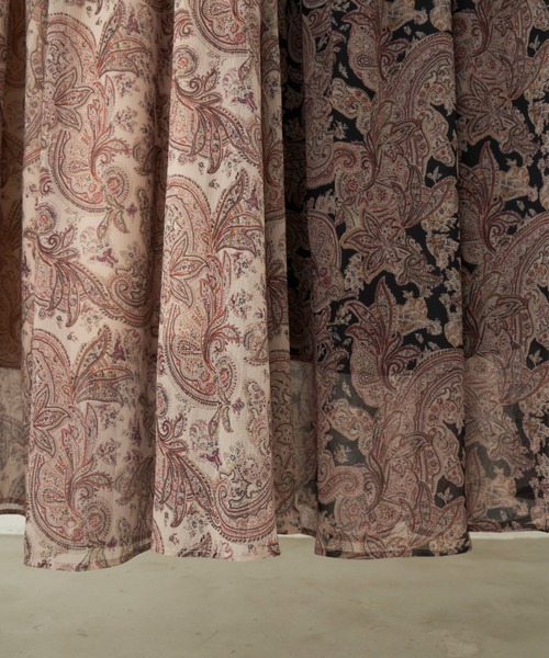 idem(イデム)の「paisley elegant onepiece/ペイズリー柄シフォンワンピース(ワンピース・レディース・ブラック/ベージュ・FREE)」の17枚目の写真