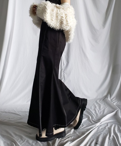 me+em select（ミームセレクト）の「※※【 選べる３サイズ／７色展開 】ハイウエストマキシロングマーメイドキャミワンピース（ワンピース・レディース・ネイビー/ベージュ/ブルーグレー/ブラック/アイボリー/グリーン/ブルー・SMALL/LARGE/MEDIUM）」の16枚目の写真