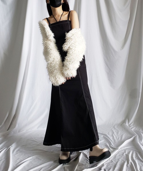 me+em select（ミームセレクト）の「※※【 選べる３サイズ／７色展開 】ハイウエストマキシロングマーメイドキャミワンピース（ワンピース・レディース・ネイビー/ベージュ/ブルーグレー/ブラック/アイボリー/グリーン/ブルー・SMALL/LARGE/MEDIUM）」の20枚目の写真