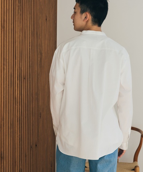 FORK&SPOON（フォークアンドスプーン）の「FORK&SPOON　コットンスラブロングスリーブシャツ（シャツ/ブラウス・メンズ・ホワイト/ストライプ・4/5）」の5枚目の写真