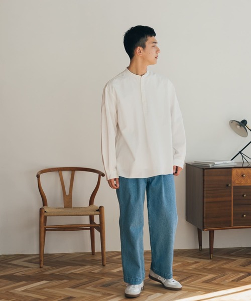 FORK&SPOON（フォークアンドスプーン）の「FORK&SPOON　コットンスラブロングスリーブシャツ（シャツ/ブラウス・メンズ・ホワイト/ストライプ・4/5）」の7枚目の写真