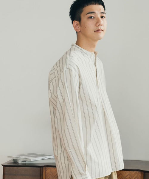 FORK&SPOON（フォークアンドスプーン）の「FORK&SPOON　コットンスラブロングスリーブシャツ（シャツ/ブラウス・メンズ・ホワイト/ストライプ・4/5）」の12枚目の写真