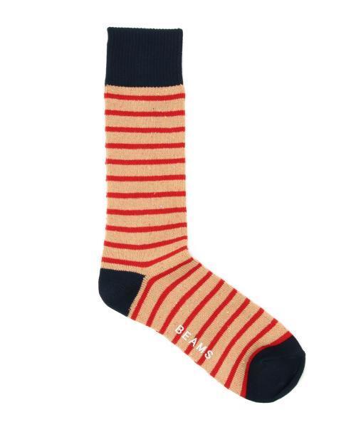 BEAMS(ビームス)の「BEAMS / ネップボーダー ソックス(ソックス/靴下・メンズ・オフホワイト/グレー/ブラック/ベージュ/ブルー系その他/ネイビー・ONE SIZE)」の5枚目の写真