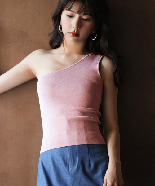 18SS FUMIKA_UCHIDA 定番タンクトップ ワンショルダー ブラウン 18SS FUMIKA_UCHIDA 定番タンクトップ ワンショルダー ブラウン