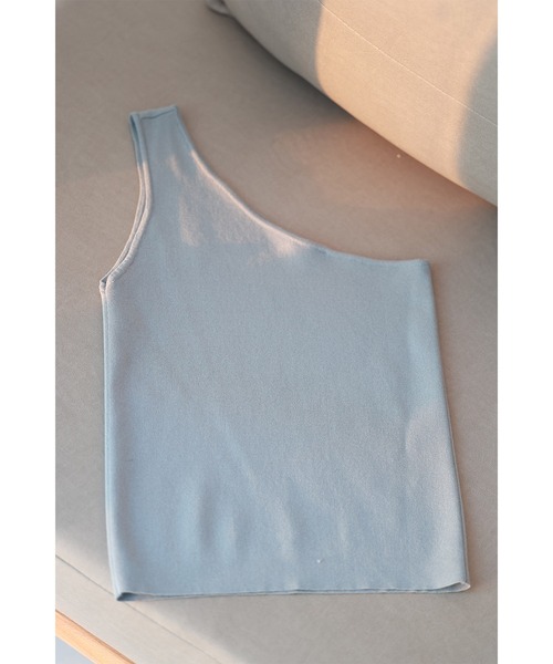 SAISON DE PAPILLON(セゾンドパピヨン)の「ワンショルダーニットタンクトップ(タンクトップ・レディース・ブルー/ブラック/アイボリー/カーキ/ピンク/チャコール・S/M/L)」の14枚目の写真
