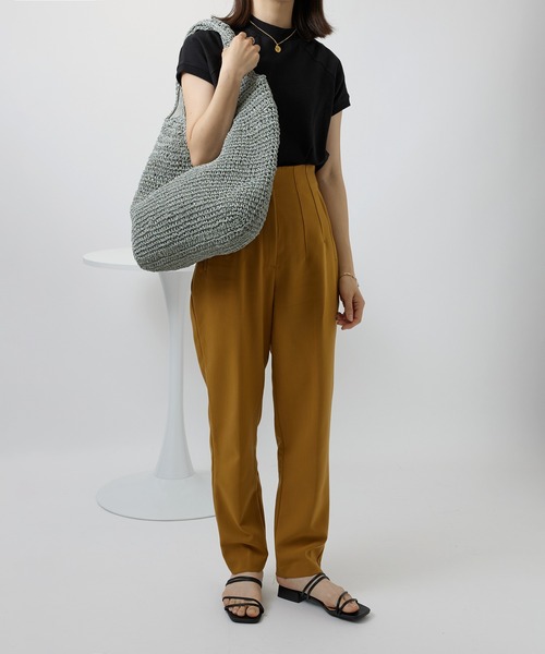 SETUP7（セットアップセブン）の「【SETUP7】ソフトラウンドかごトートバッグ SNBD ※（かごバッグ・レディース・ライトグリーン/ベージュ/グレイッシュベージュ/ライトベージュ/パープル/ライトブルー・FREE）」の18枚目の写真