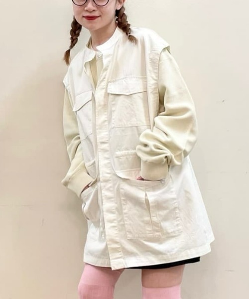 BACK NUMBER（バックナンバー）の「【BACK NUMBER】ミリタリーベスト（ベスト・レディース・キナリ/カーキブラウン・L/M）」の2枚目の写真