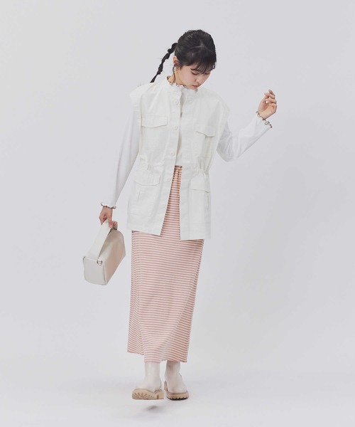 BACK NUMBER（バックナンバー）の「【BACK NUMBER】ミリタリーベスト（ベスト・レディース・キナリ/カーキブラウン・L/M）」の4枚目の写真