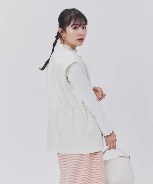 BACK NUMBER（バックナンバー）の「【BACK NUMBER】ミリタリーベスト（ベスト・レディース・キナリ/カーキブラウン・L/M）」の3枚目の写真