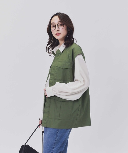 BACK NUMBER（バックナンバー）の「【BACK NUMBER】ミリタリーベスト（ベスト・レディース・キナリ/カーキブラウン・L/M）」の7枚目の写真