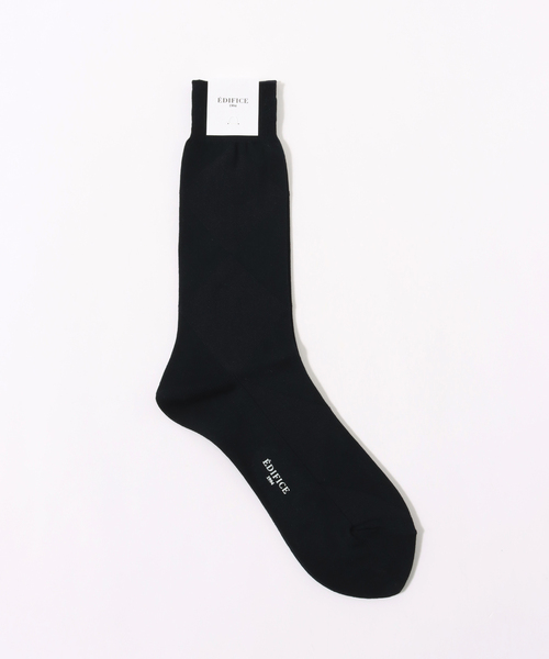 EDIFICE（エディフィス）の「シャドーアーガイル ソックス（ソックス/靴下・メンズ・ネイビー/ベージュ/オレンジ系その他・FREE）」の2枚目の写真