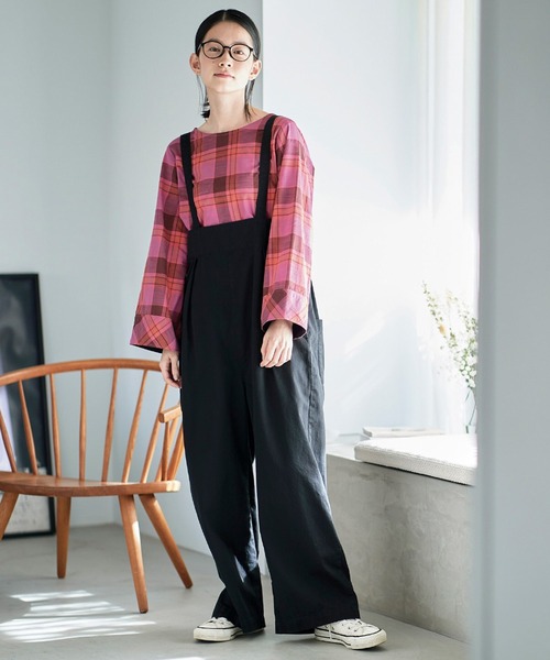 Sunny clouds（サニークラウズ）の「サニークラウズ　ちょっとだけオーバーオール〈レディース〉（サロペット/オーバーオール・レディース・ブラック・LARGE/X-LARGE/XX-LARGE/MEDIUM/NM）」の3枚目の写真