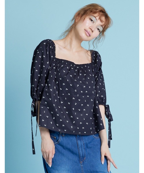 Little sunny bite（リトルサニーバイト）の「Cherry mini blouse（シャツ/ブラウス・レディース・ホワイト/ブルー/ブラック・SMALL/MEDIUM）」の10枚目の写真