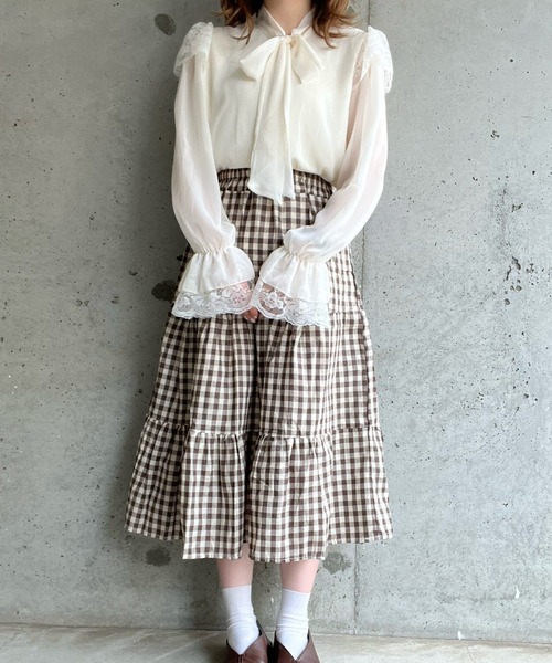 cuorequal（クオレコール）の「チェックティアードスカート（スカート・レディース・ブラウン/ブラック・MEDIUM/SMALL/LARGE）」の19枚目の写真