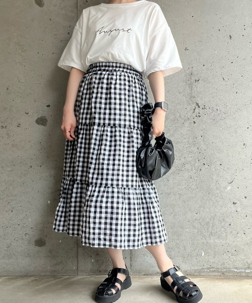 cuorequal（クオレコール）の「チェックティアードスカート（スカート・レディース・ブラウン/ブラック・MEDIUM/SMALL/LARGE）」の5枚目の写真