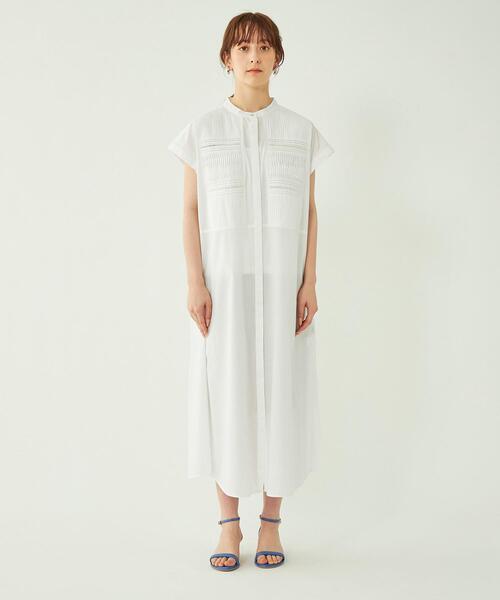 green label relaxing（グリーンレーベルリラクシング）の「［size SHORT/TALLあり］INDIA ピンタック ワンピース（シャツワンピース・レディース・ホワイト/ライトブルー/ブラック・FREE/SHORT/TALL）」の7枚目の写真