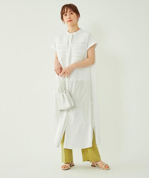 green label relaxing（グリーンレーベルリラクシング）の「［size SHORT/TALLあり］INDIA ピンタック ワンピース（シャツワンピース・レディース・ホワイト/ライトブルー/ブラック・FREE/SHORT/TALL）」の18枚目の写真