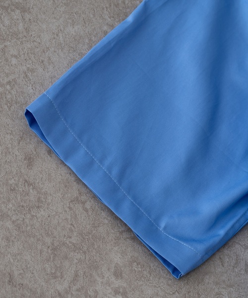 BRICK & SONS(ブリックアンドサンズ)の「リラックスバックプリーツシャツ半袖<ブルー>(シャツ/ブラウス・メンズ・ブルー・XS/S/M/L)」の3枚目の写真