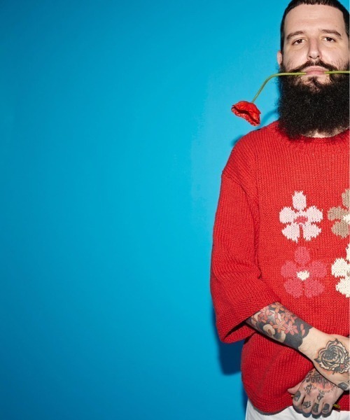 niche.(ニッチ)の「macmahon knitting mills/マクマホンニッティングミルズ/Roll Neck Knit-4 Flowers(ニット/セーター・メンズ・ブラック/ナチュラル・FREE)」の3枚目の写真