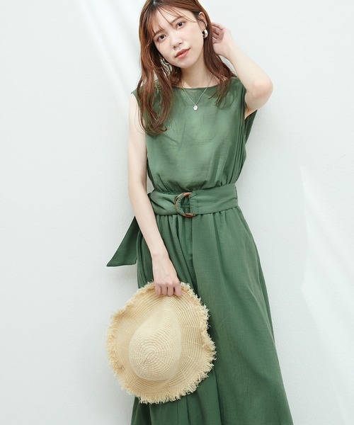 natural couture(ナチュラルクチュール)の「べっ甲Dかん太ベルト涼しげワンピース(ワンピース・レディース・ブラック/ブルー/グリーン/チェック/ミント/その他1/その他2/ベージュ/レッド・FREE)」の22枚目の写真
