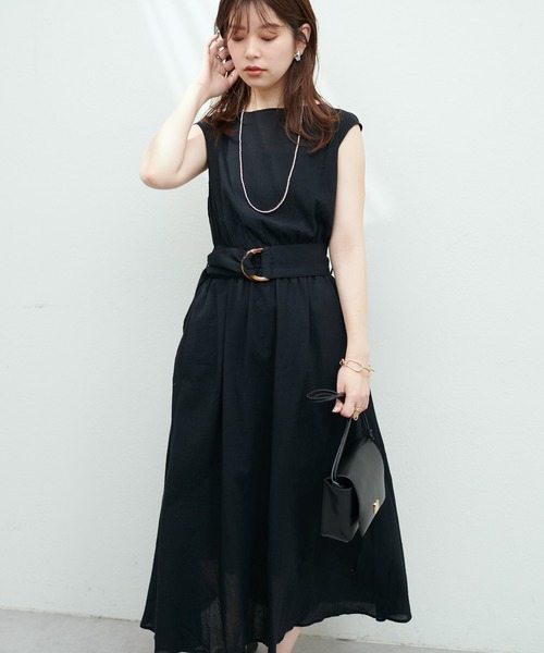 natural couture(ナチュラルクチュール)の「べっ甲Dかん太ベルト涼しげワンピース(ワンピース・レディース・ブラック/ブルー/グリーン/チェック/ミント/その他1/その他2/ベージュ/レッド・FREE)」の12枚目の写真