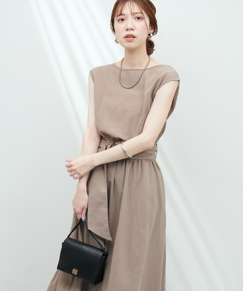 natural couture(ナチュラルクチュール)の「べっ甲Dかん太ベルト涼しげワンピース(ワンピース・レディース・ブラック/ブルー/グリーン/チェック/ミント/その他1/その他2/ベージュ/レッド・FREE)」の19枚目の写真