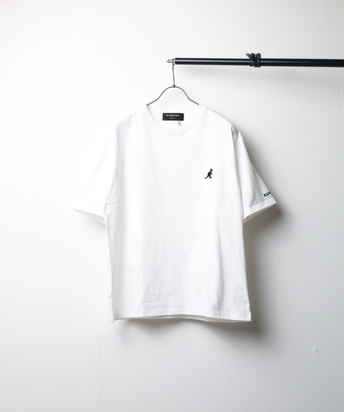 KANGOL(カンゴール)の「★KANGOL★刺繍ビッグサイズ クルーネックTシャツ(Tシャツ/カットソー・レディース・ホワイト/ブラック/マルチ/グレー/グリーン・LARGE/X-LARGE/MEDIUM)」の1枚目の写真