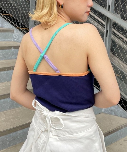 HELLO.SANFRANCISCO（ハローサンフランシスコ）の「【HELLO.SANFRANCISCO/ハローサンフランシスコ】配色ストラップキャミ（キャミソール・レディース・ピンク/ネイビー・FREE）」の18枚目の写真