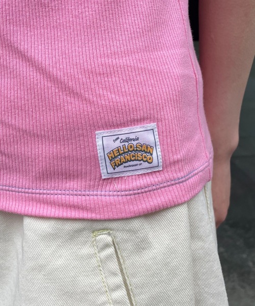 HELLO.SANFRANCISCO（ハローサンフランシスコ）の「【HELLO.SANFRANCISCO/ハローサンフランシスコ】配色ストラップキャミ（キャミソール・レディース・ピンク/ネイビー・FREE）」の7枚目の写真