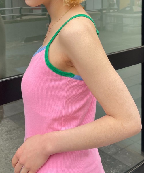 HELLO.SANFRANCISCO（ハローサンフランシスコ）の「【HELLO.SANFRANCISCO/ハローサンフランシスコ】配色ストラップキャミ（キャミソール・レディース・ピンク/ネイビー・FREE）」の12枚目の写真