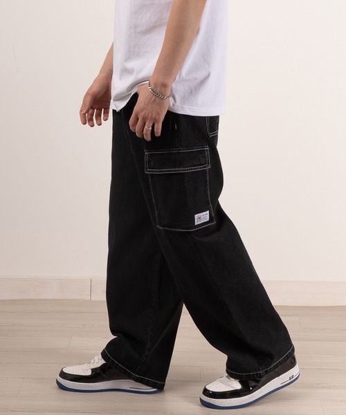 VISION STREET WEAR(ヴィジョンストリートウェア)の「【VISION STREET WEAR/ヴィジョンストリートウェア】グラフィックロゴワイドデニムカーゴパンツ/イージーパンツ(デニムパンツ・メンズ・グレー/ブラック/ネイビー/サックスブルー・M/L/XL)」の19枚目の写真
